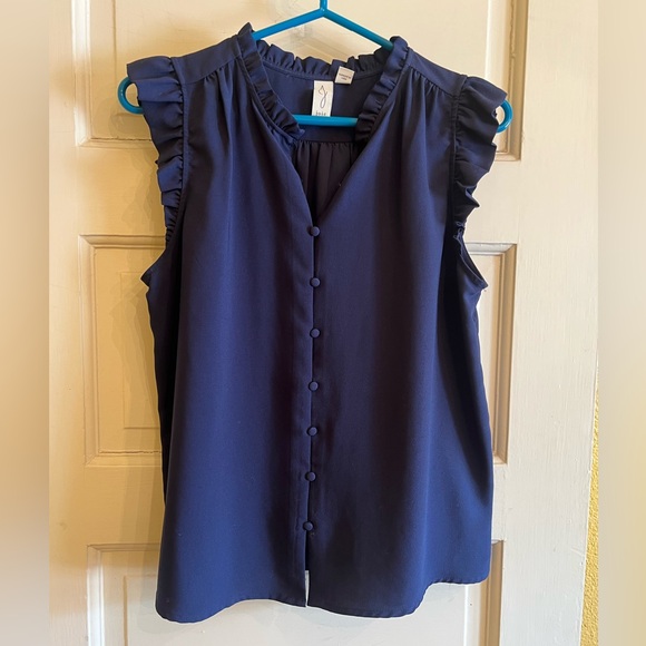 Joie Midnight Blue Button-Down Blouse - Picture 1 of 7